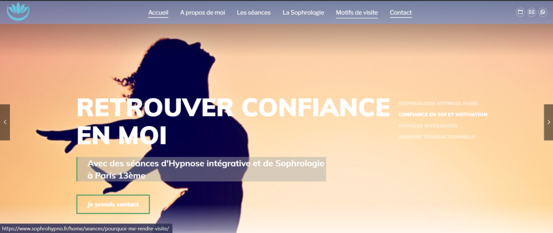 site web conception création de site internet seo clients sophrologie magnetiseur